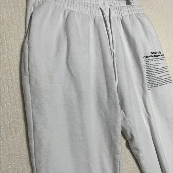 MAFIA SZN MEN’S white Jogger Sweatpants/drawstring Light wash size Medium - Picture 2 of 10